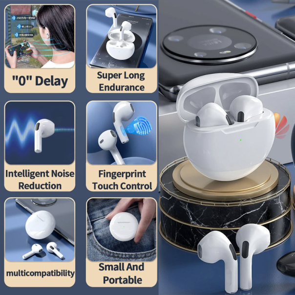 Bluetooth slušalice AirPhones Pro 6 HQ crne - 612075