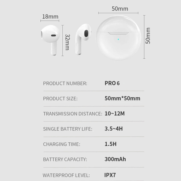 Bluetooth slusalice Airpods Pro6 narandzaste HQ - 210794