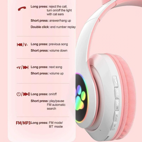 Bluetooth slusalice Cat Ear JST-28 mint - 216295-1