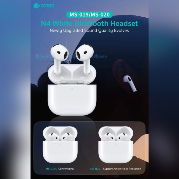 Bluetooth slusalice Coteci MS-020 bele - 222494