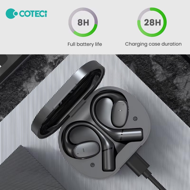 Bluetooth slusalice Coteci MS-027 sa AI prevodiocem crne - 222495