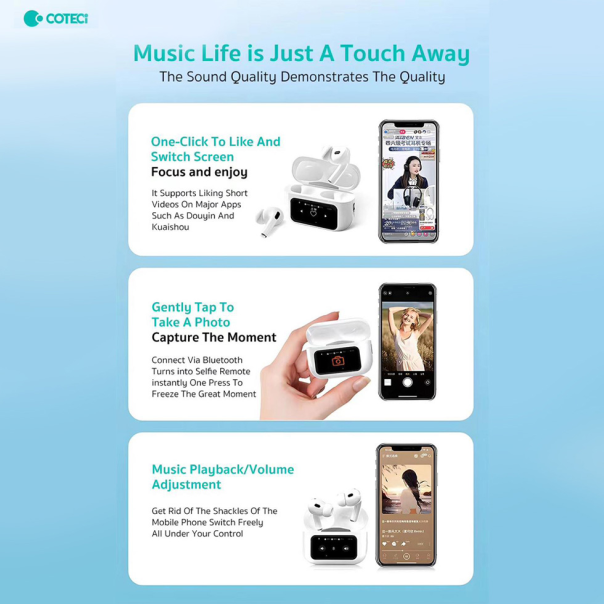 Bluetooth slusalice Coteci MS-028 AI bele - 222497