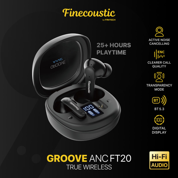 Bluetooth slušalice Fantech FT20 Groove ANC crne - G223718
