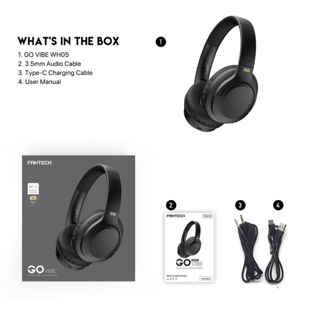 Bluetooth slušalice Fantech GO Vibe WH05 crne - G213450