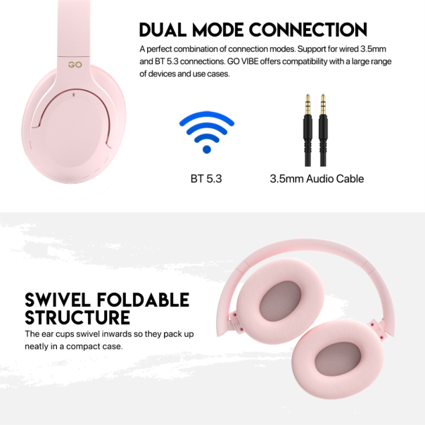 Bluetooth slusalice Fantech GO Vibe WH05 pink - 213453