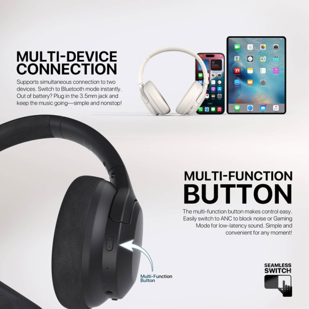 Bluetooth slušalice Fantech GO Vibe WH05A crne - G220823