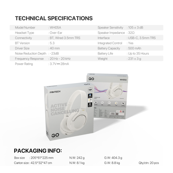 Bluetooth slušalice Fantech GO Vibe WH05A crne - 220823