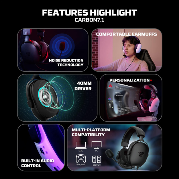 Bluetooth slušalice Fantech HG30 Carbon 7.1 crne - G221878