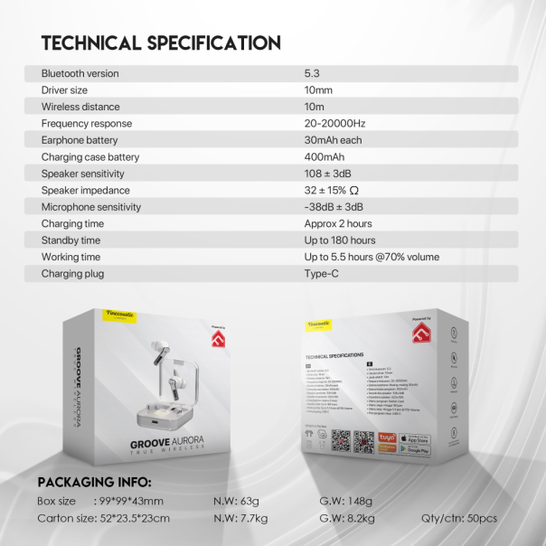Bluetooth slusalice Fantech TX-3 Groove Aurora crne - 211114