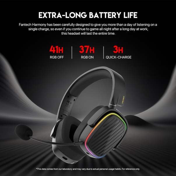 FANTECH Bežične gaming slušalice WHG02 Harmony, crna - 217308