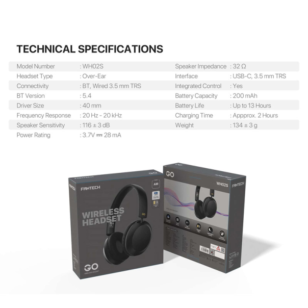 Bluetooth slušalice Fantech WHG02S Go Air crne - G220822
