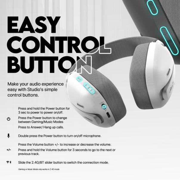 Bluetooth slusalice Fantech WHG03 PRO Studio Pro bele - 216769