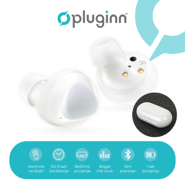 Bluetooth slusalice Pluginn Earbuds PI-175 bele - 214005