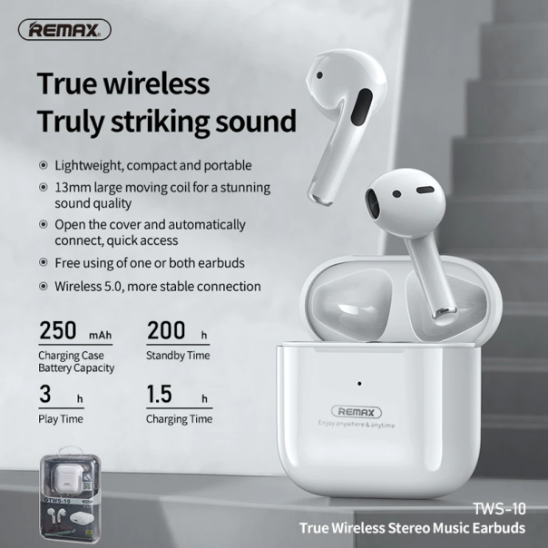 Bluetooth slusalice REMAX TWS-10i crne - 202838