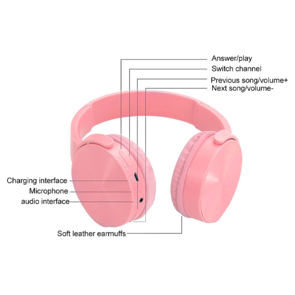 Bluetooth slusalice Sodo MZ-650 roze - 210363