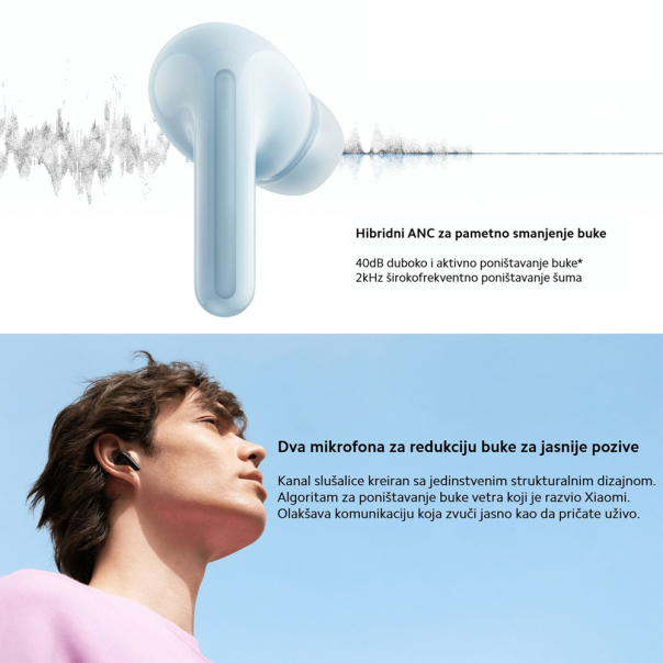 XIAOMI Bluetooth Slušalice Redmi Buds 6 Lite, bela - BHR8655GL