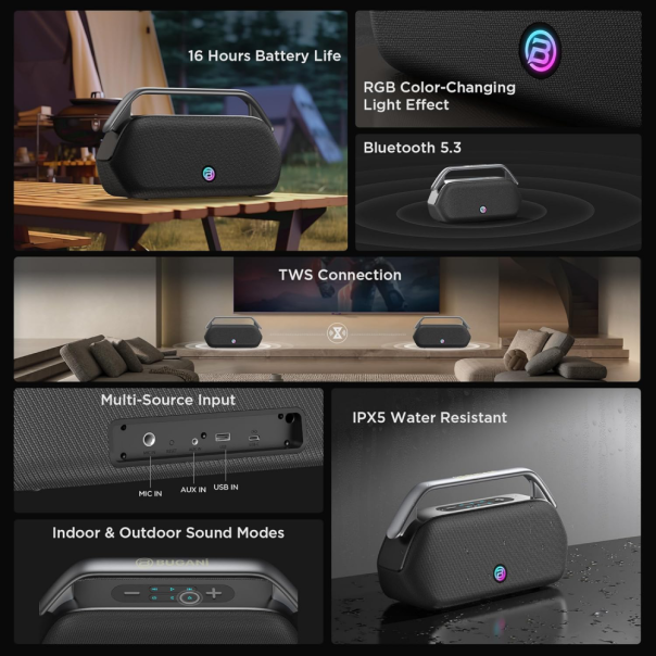 Bluetooth zvučnik BUGANi Boost Max BS12302 crni - 217292