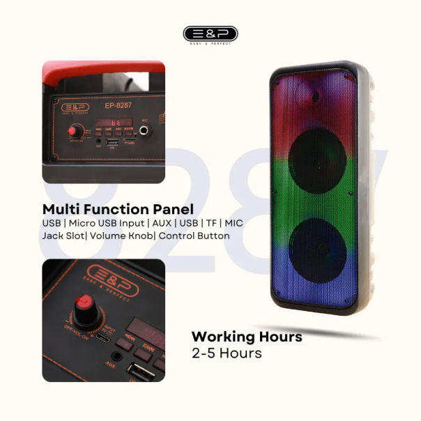 Bluetooth zvučnik EP-8287 8in crni - 619002