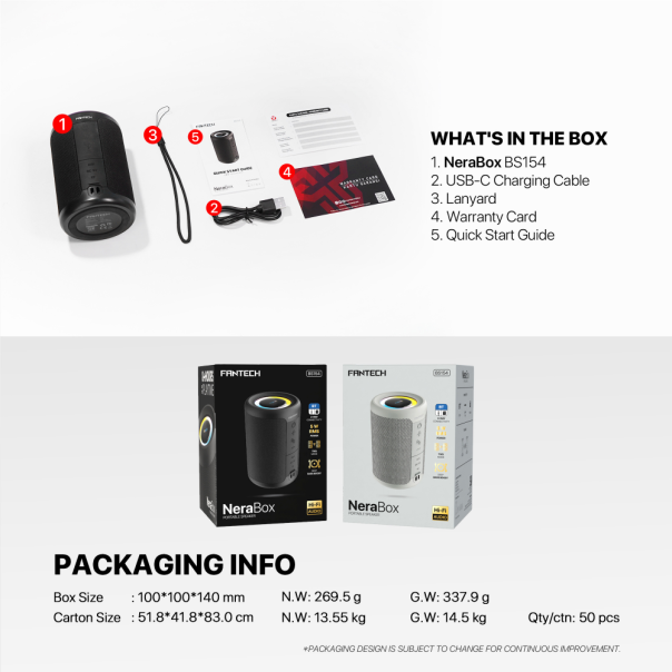 Bluetooth zvučnik Fantech BS154 NeraBox sivi - 224129