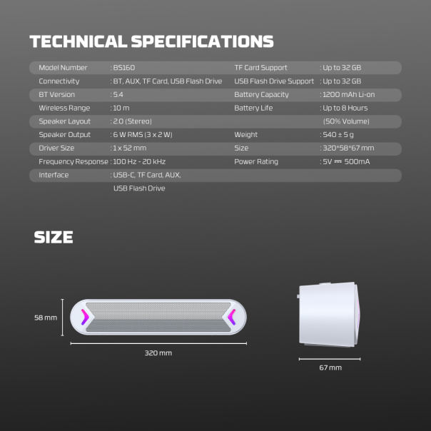 Bluetooth zvučnik Fantech BS160 GROOVE BAR beli - 224143