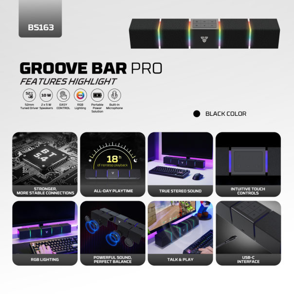 Bluetooth zvučnik Fantech GROOVE BAR PRO BS 163 crni - 224149