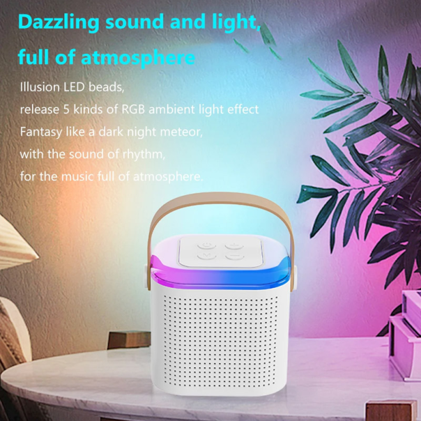 Bluetooth zvučnik karaoke set sa mikrofonom Y-1 beli - 606748