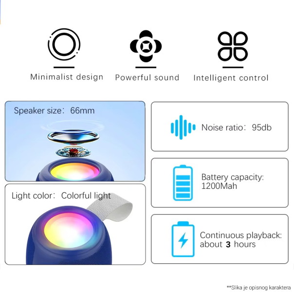 Bluetooth zvucnik LC-03 5W crni - 218199