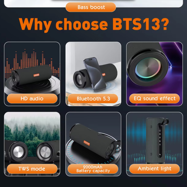 Bluetooth zvucnik LDNIO BTS 13, 10W, crni - 215591