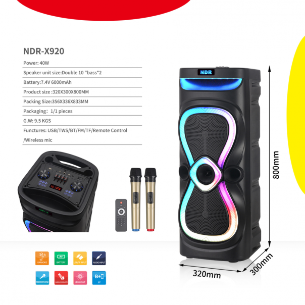 Bluetooth zvučnik NDR-X920 40W crni - 224077