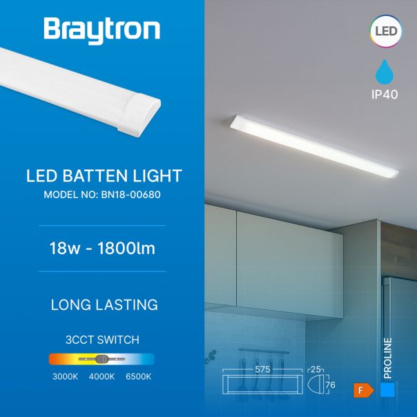 BRAYTRON LED zidna svetiljka BRY-PROLINE-PS-18W-0.6MT-PLS-3u1 - BN18-00680