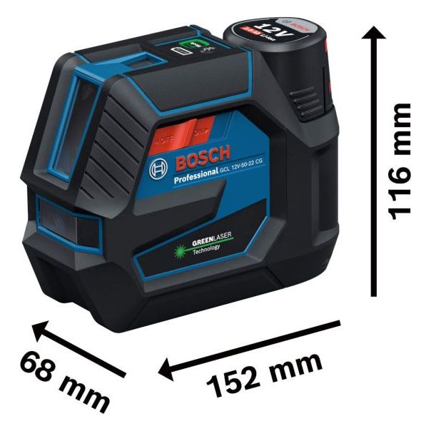 BOSCH Kombinovani laser GCL 12V-50-22 CG sa nosačem, akumulatorm i punjačem - 0601066S02