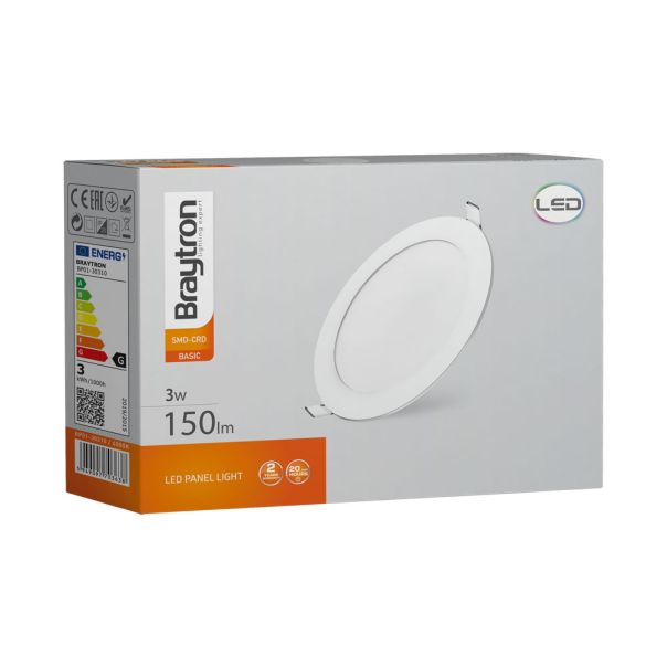 BRAYTRON Ugradni LED panel BRY-SMD-CRD-3W-3INC-WHT-6500K - BP01-30330