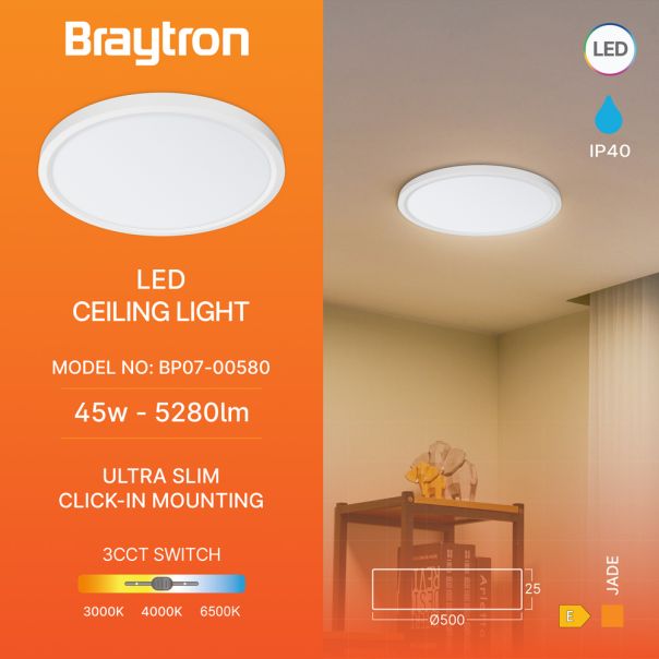 BRAYTRON LED plafonjera BRY-JADE-SLR-WHT-RND-45W-3u1 - BP07-00580