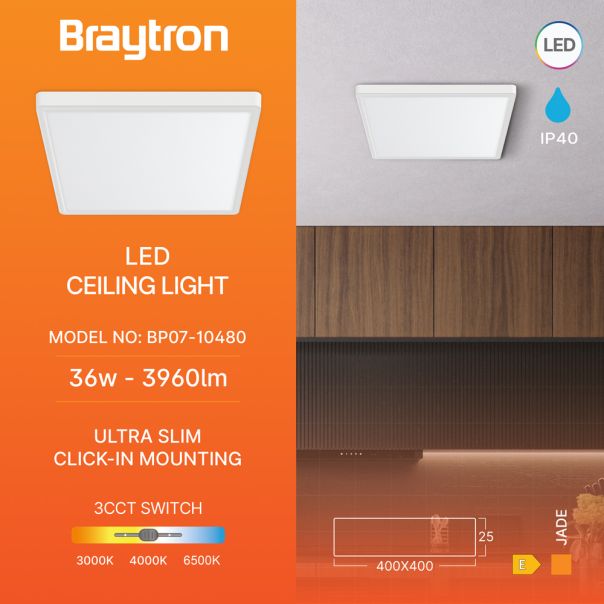 BRAYTRON LED plafonjera BRY-JADE-SLR-WHT-SQR-36W-3u1 - BP07-10480