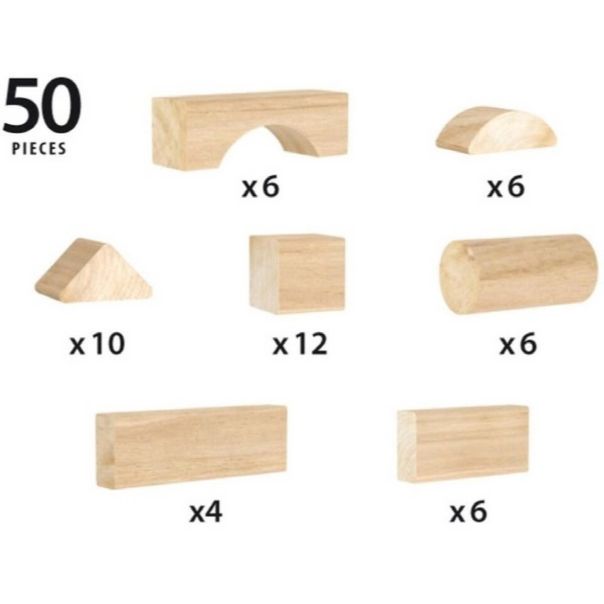 BRIO Set kocki, natural 50 komada - BR30113