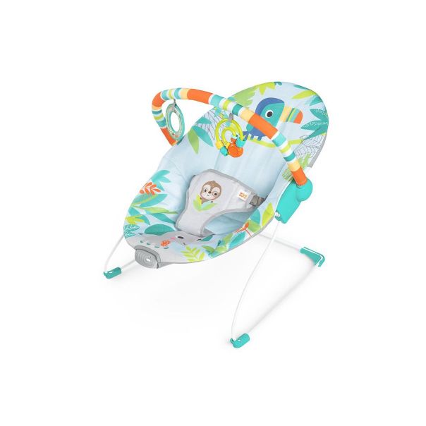 KIDS II Ležaljka za bebe sa vibracijom Rain forest vibes Bright starts, siva - SKU12227