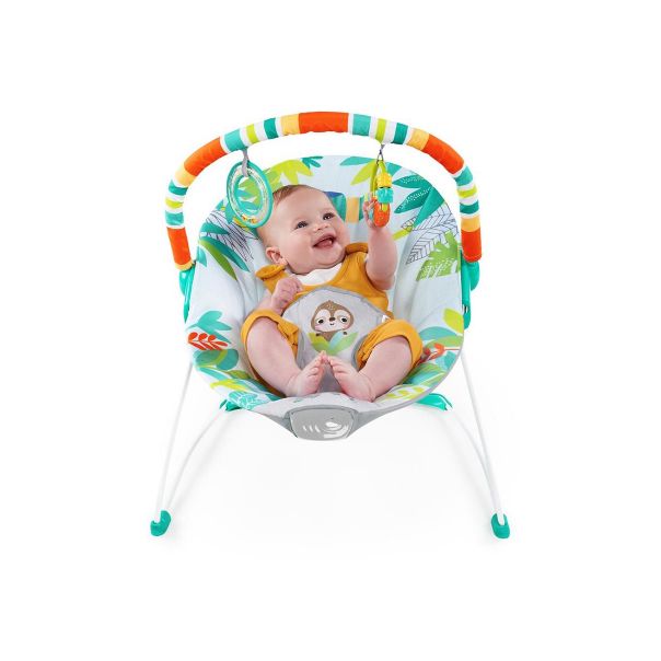 KIDS II Ležaljka za bebe sa vibracijom Rain forest vibes Bright starts, siva - SKU12227