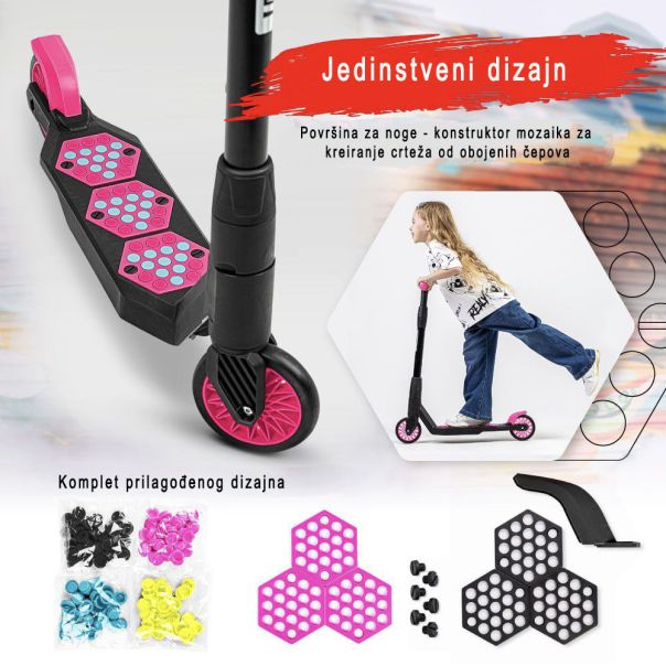 DERZKY Trotinet Bro 6-11 godina roza - Bro-02-59