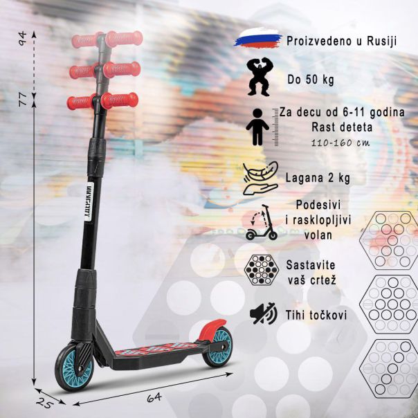 DERZKY Trotinet Bro 6-11 godina, tirkizna - Bro-04-25-16