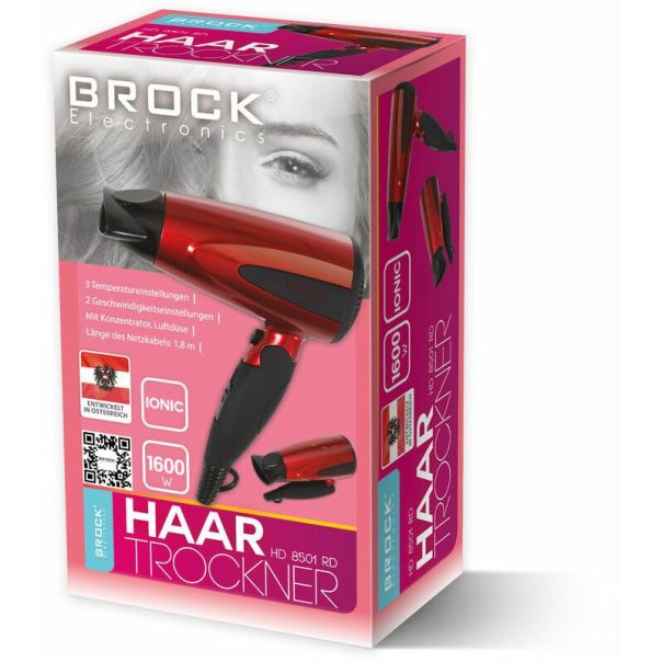 BROCK Fen za kosu HD 8501 RD, crvena/crna - 19713