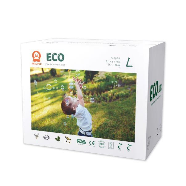 BESUPER ECO Bamboo Pelene L (9-14 kg) 90 kom - BSE-P-L