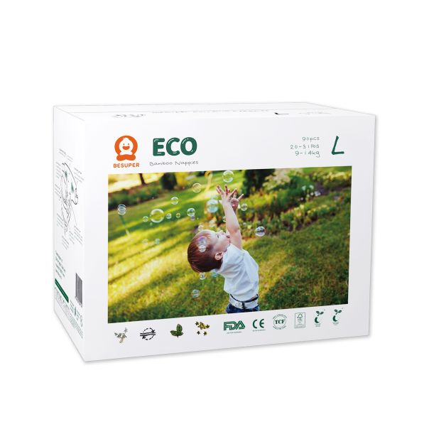 BESUPER ECO Bamboo Pelene L (9-14 kg) 90 kom - BSE-P-L