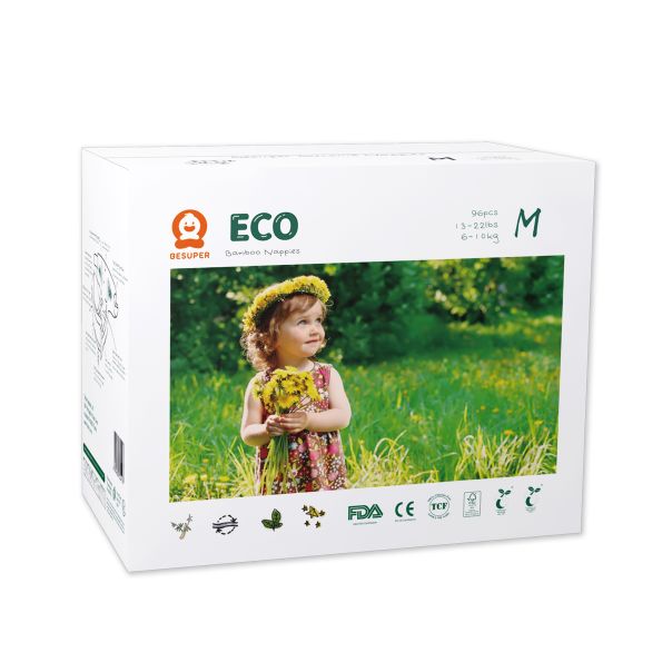 BESUPER ECO Bamboo Pelene M (6-11 kg) 96 kom - BSE-P-M