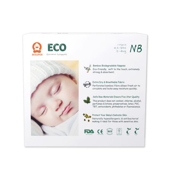 BESUPER ECO Bamboo Pelene NB (2-4 kg) 105 kom - BSE-P-NB