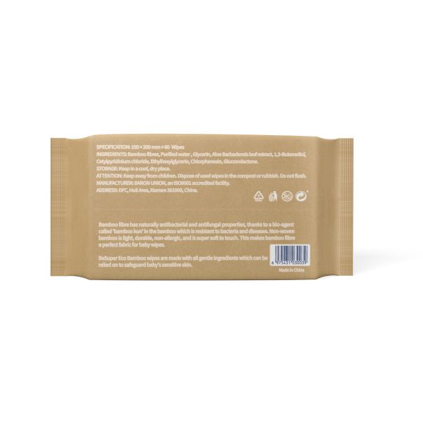 BESUPER ECO Bamboo vlažne maramice 60 kom - BSE-VM