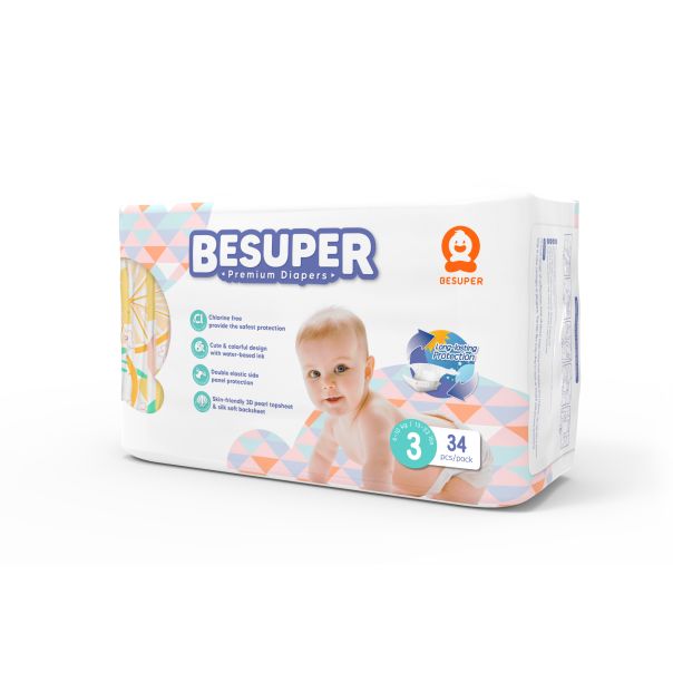 BESUPER Premium Pelene 3 (M, 6-11 kg) 34 kom - BSP-P-3M