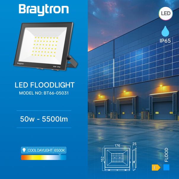 BRAYTRON LED reflektor BRY-FLOOD-CF-50W-BLC-6500K-IP65 - BT66-05031