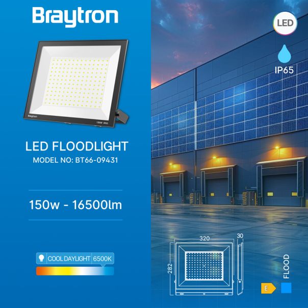 BRAYTRON LED reflektor BRY-FLOOD-CF-150W-BLC-6500K-IP65 - BT66-09431