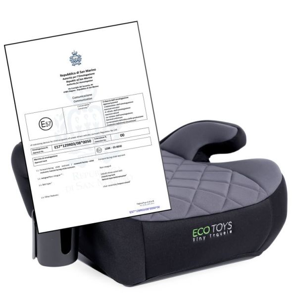 ECO TOYS Buster sa držačem za čašu i-Size 125-150cm , siva - C028