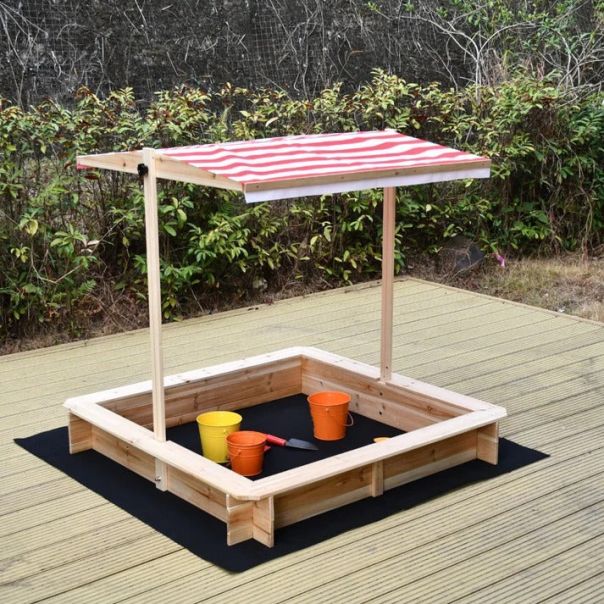 Dečiji pesčanik KINDER HOME sa podesivim krovom sa UV zaštitom - C766